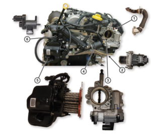 Figura 3 – Componentes sistema EGR – motor FPT 2.0 diesel (aplicação Fiat Toro, Jeep Renegade, Compass e Comander)