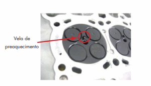 Figura 4 - Extremidade da vela de pré-aquecimento no cabeçote.