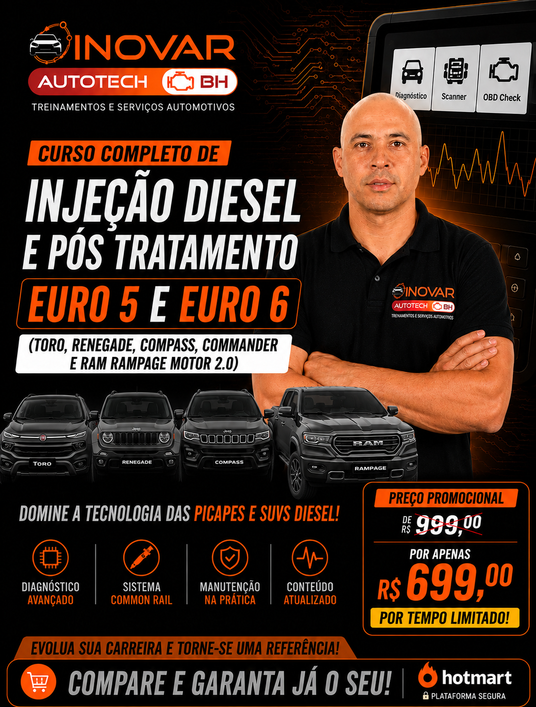 Curso Online Injeção Diesel Common Rail 2.0 · Toro, Compass e Jeep/RAM Diesel