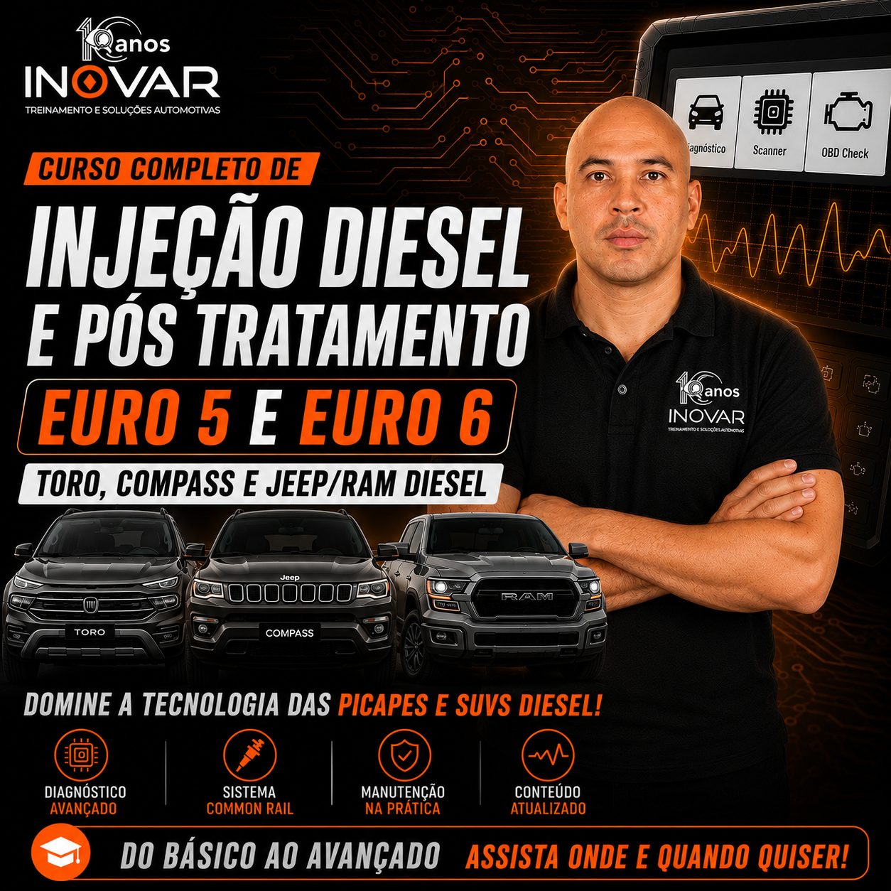 Curso Online Injeção Diesel Common Rail 2.0 · Toro, Compass e Jeep/RAM Diesel