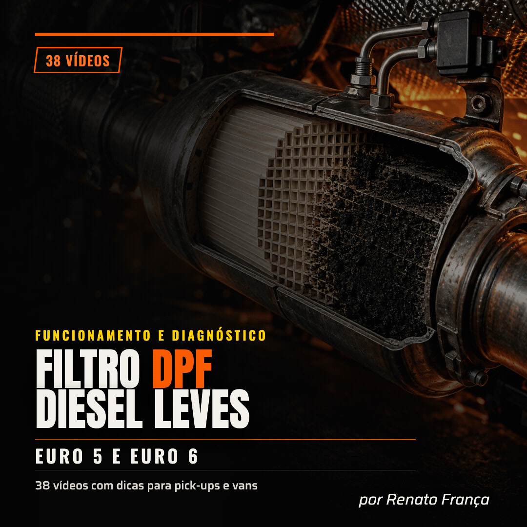 Capa do curso Filtro DPF Diesel Leves Euro 5 e Euro 6, com 38 vídeos, por Renato França